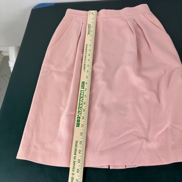 Rena Rowan for Saville Mini Midi Skirt Size 12 Made USA Wool Pink (706) - Picture 4 of 14